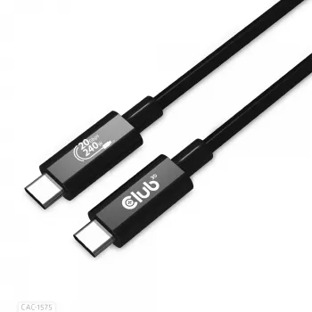 CLUB3D USB4 Gen2x2 Type-C abpusējs kabelis 4K60Hz, Dati 20Gbps, PD 240W(48V/5A) EPR M/M 2m