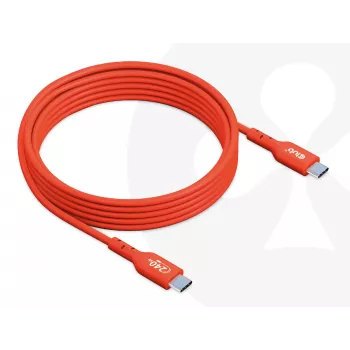 USB-C uz USB-C Divvirzienu Kabelis CLUB3D CAC-1573, USB4 Gen 2x2, 2 m, Sarkans, PD līdz 240W