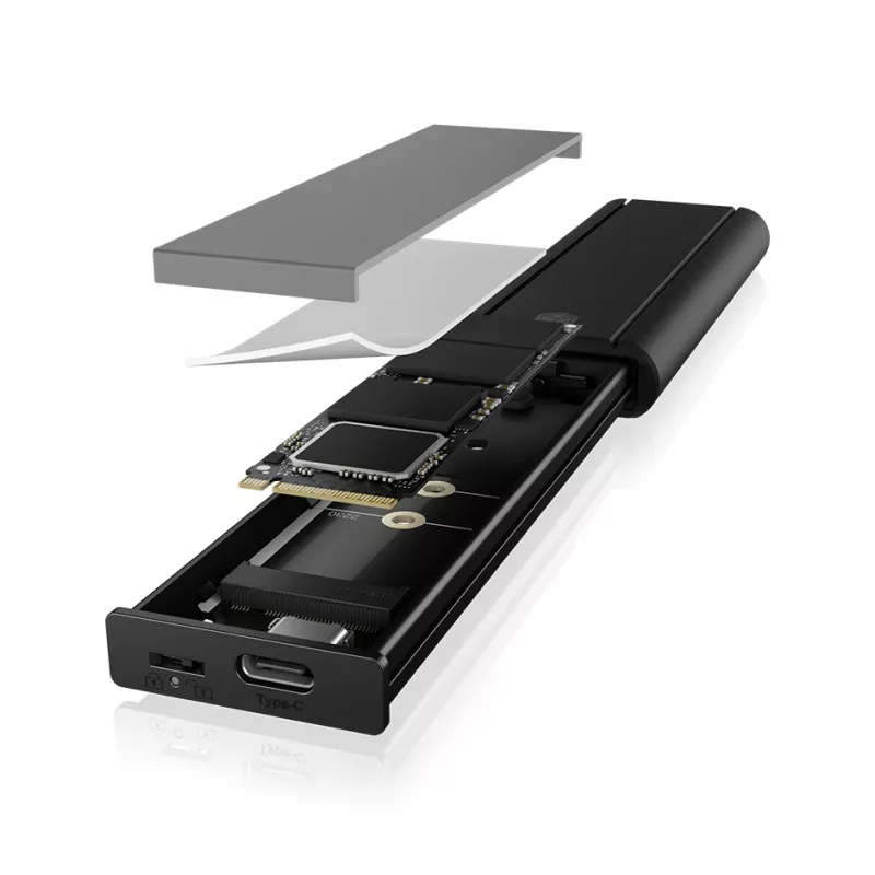 ICY BOX IB-1807MT-C31 ārējais SSD korpuss M.2 NVMe, melns