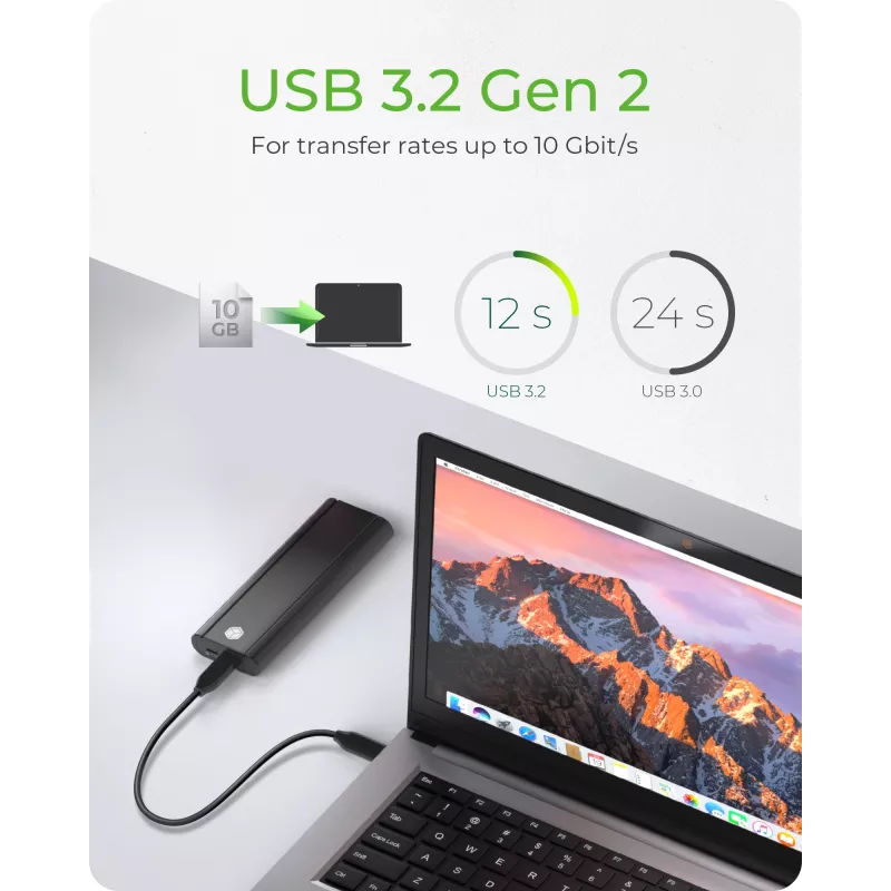 ICY BOX IB-1807MT-C31 ārējais SSD korpuss M.2 NVMe, melns