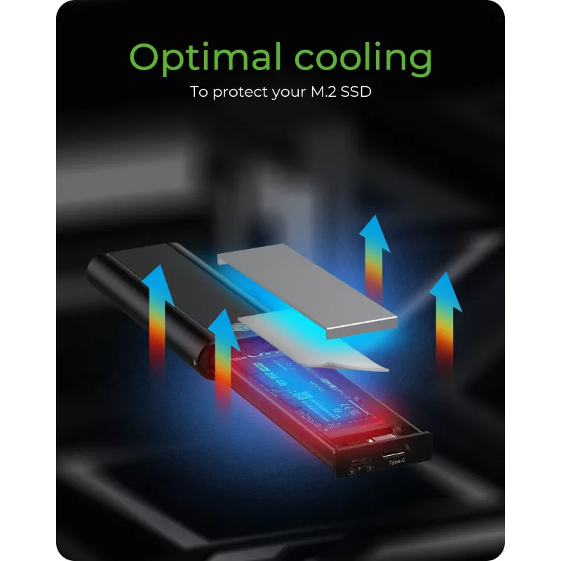 ICY BOX IB-1807MT-C31 ārējais SSD korpuss M.2 NVMe, melns