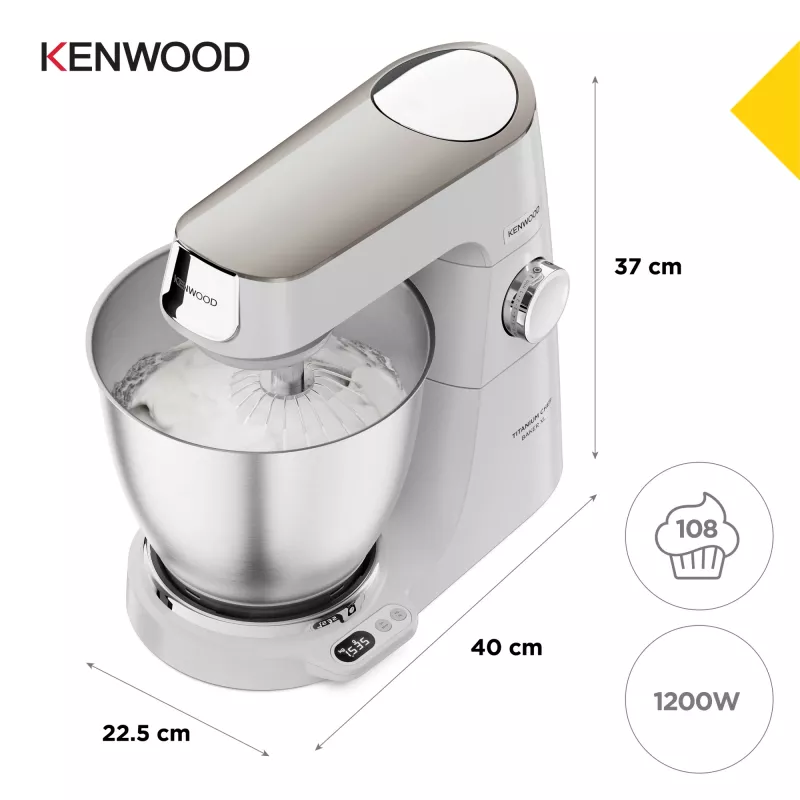 Kenwood Titanium Chef Baker XL virtuves kombains 1200 W 7 L balts ar iebūvētiem svariem