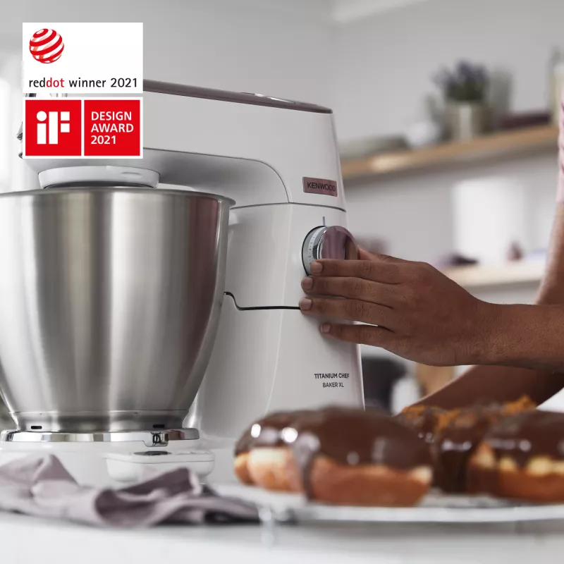 Kenwood Titanium Chef Baker XL virtuves kombains 1200 W 7 L balts ar iebūvētiem svariem