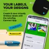 DYMO LetraTag 200B Bluetooth etiķešu printeris | Kompakts | Bezvadu savienojums ar iOS un Android | Ietver 1 baltu papīra lenti