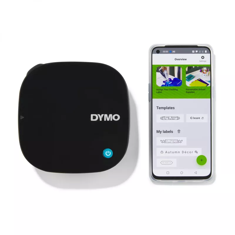 DYMO LetraTag 200B Bluetooth etiķešu printeris | Kompakts | Bezvadu savienojums ar iOS un Android | Ietver 1 baltu papīra lenti