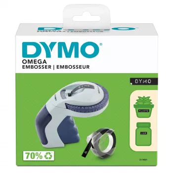 DYMO Omega reljefu etiķešu izgatavotājs | Mazs etiķešu spiedējs ar griežamo riteni un ergonomisku dizainu | Mājai, DIY un rokdarbiem