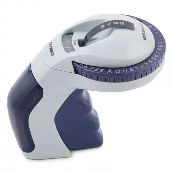 DYMO Omega reljefu etiķešu izgatavotājs | Mazs etiķešu spiedējs ar griežamo riteni un ergonomisku dizainu | Mājai, DIY un rokdarbiem