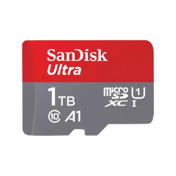 MicroSDXC atmiņas karte SANDISK 1TB UHS-I U1 A1 Class 10, 150 MB/s, pelēka (ar SD adapteri)
