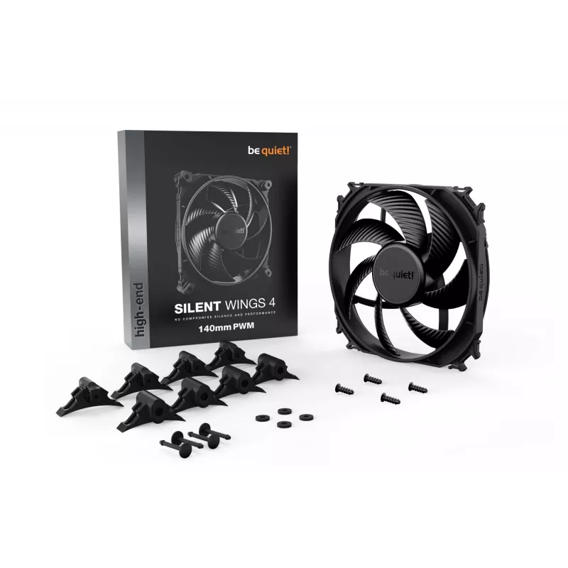 be quiet! SILENT WINGS 4 140mm PWM datora korpusa ventilators 14 cm Melns 1 gab.