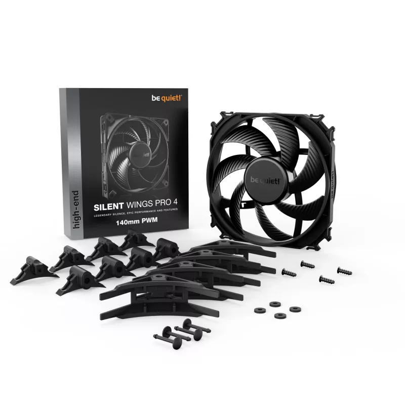 be quiet! SILENT WINGS PRO 4 140mm PWM korpusa ventilators, melns