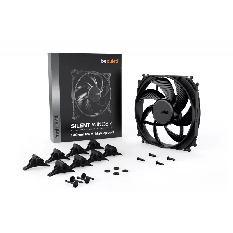 be quiet! SILENT WINGS 4 140mm PWM high-speed datora korpusa ventilators 14 cm Melns 1 gab.