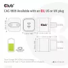CLUB3D Ceļojumu lādētājs PPS 45W GaN tehnoloģija, Divi USB Type-C porti, Power Delivery 3.0 atbalsts