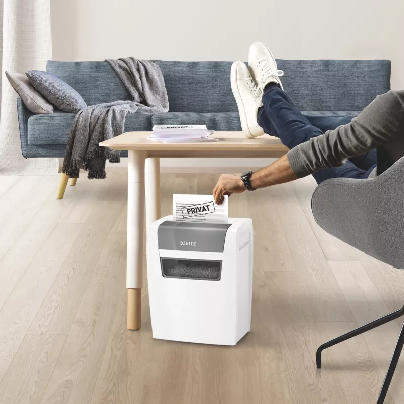 Papīru smalcinātājs Leitz 80340000, daļiņu griešana, 70 dB, 22 cm, balts