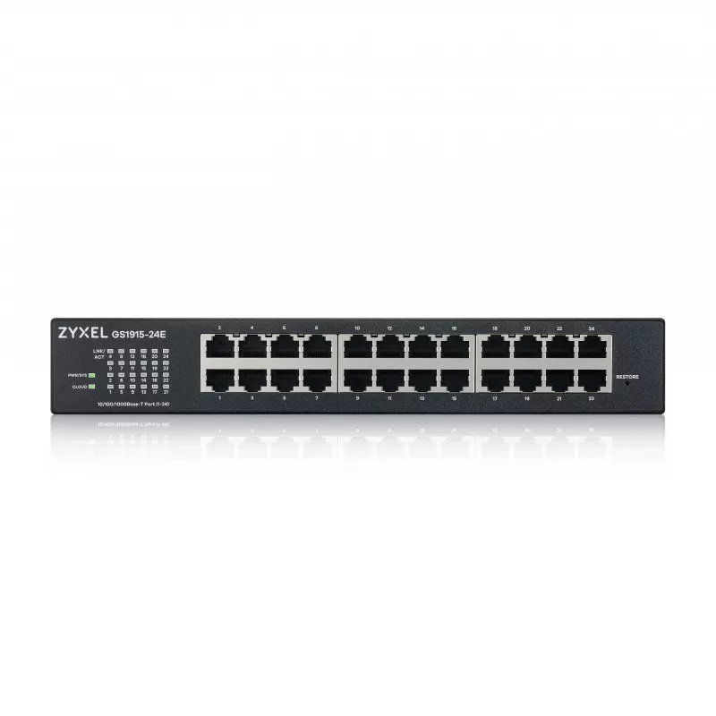Pārvaldāmais slēdzis Zyxel GS1915-24E L2 Gigabit Ethernet 24 Porti 1U Melns