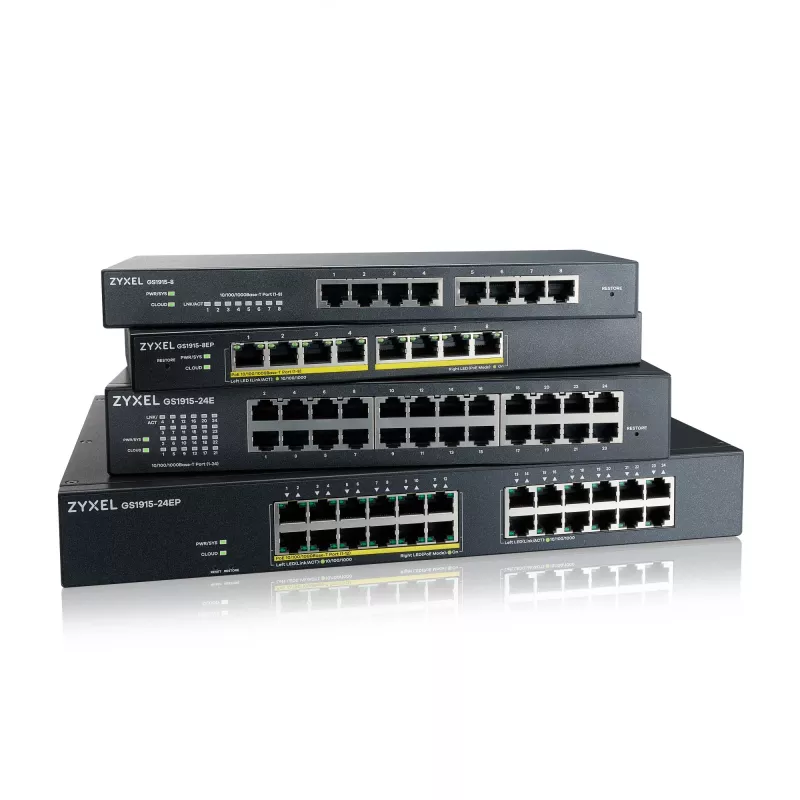 Pārvaldāmais slēdzis Zyxel GS1915-24E L2 Gigabit Ethernet 24 Porti 1U Melns