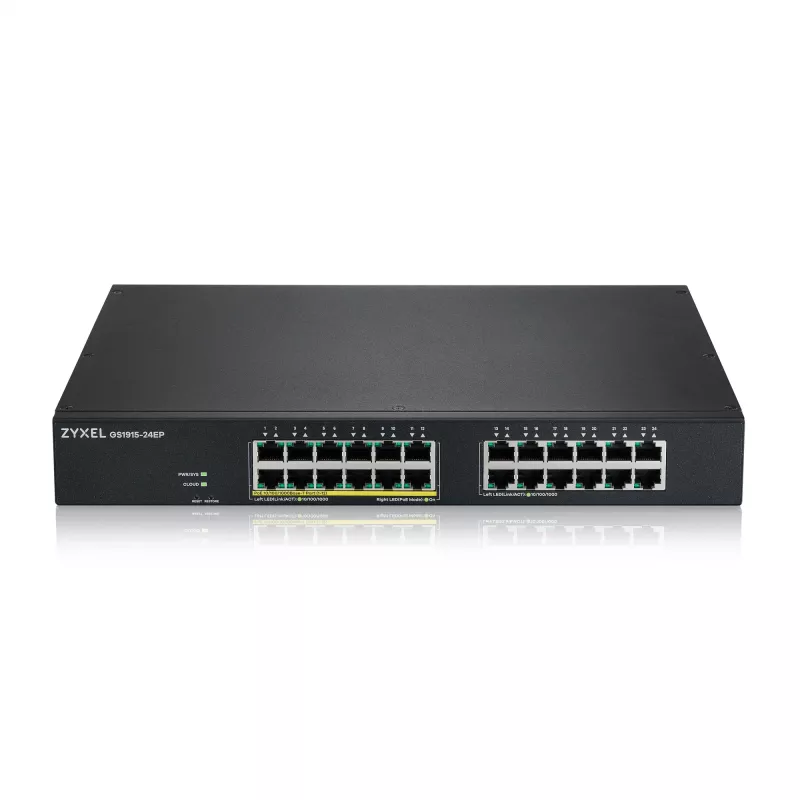 Zyxel GS1915-24EP Pārvaldāms L2 Gigabit Ethernet (10/100/1000) PoE slēdzis 1U Melns