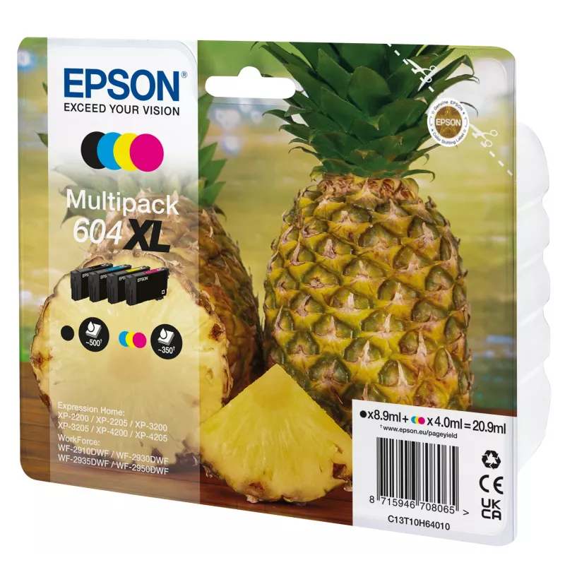 Epson 604XL oriģinālā tintes kasetne 4 gab. (High Yield) Melna, Ciāna, Fuksīna, Dzeltena