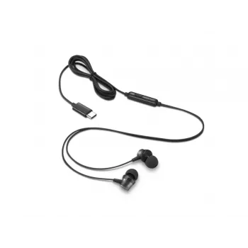 Lenovo 4XD1J77351 vadu austiņas ar mikrofonu, iebūvējamas, birojam/zvanu centram, USB-C, melnas