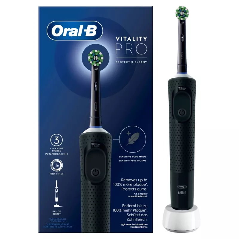 Oral-B Vitality Pro Pieaugušo Rotējošā Zobu Birste Melna