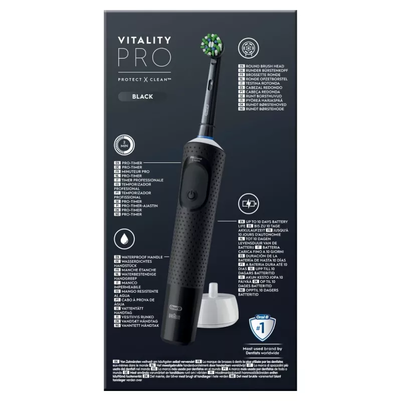 Oral-B Vitality Pro Pieaugušo Rotējošā Zobu Birste Melna