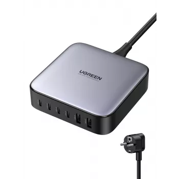 Ugreen 40914 Nexode 200W GaN lādētājs, galddatora USB-C USB-A, iekštelpu, AC, 21V, 5A, 2m, melns, pelēks