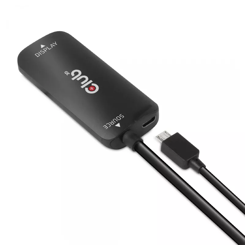 CLUB3D HDMI + Micro USB uz DisplayPort™ 4K120Hz vai 8K30Hz M/F aktīvais adapteris