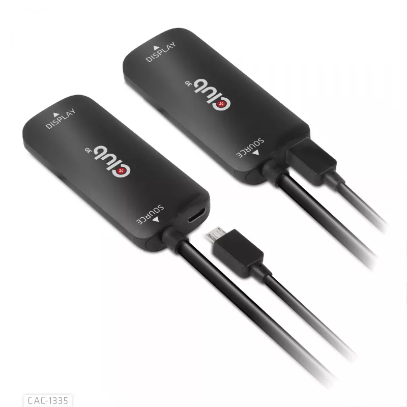 CLUB3D HDMI + Micro USB uz DisplayPort™ 4K120Hz vai 8K30Hz M/F aktīvais adapteris