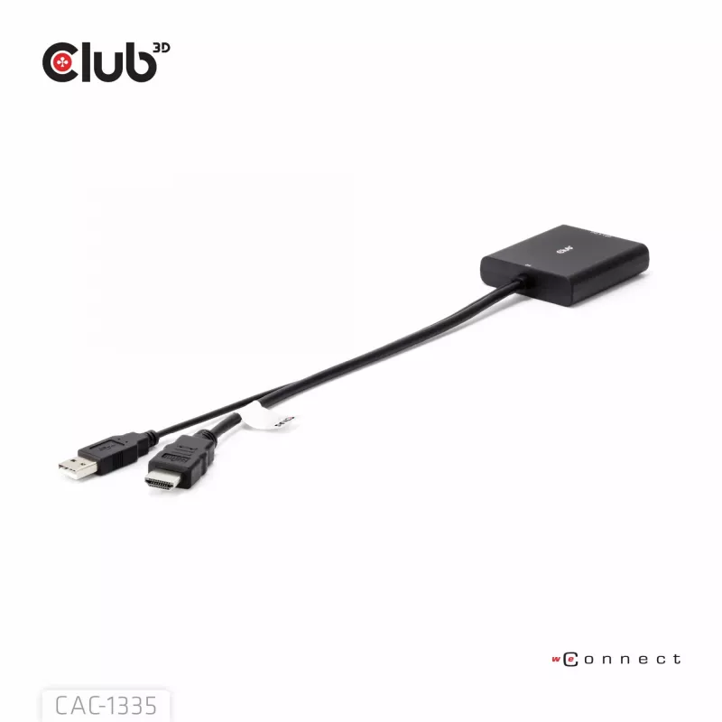 CLUB3D HDMI + Micro USB uz DisplayPort™ 4K120Hz vai 8K30Hz M/F aktīvais adapteris