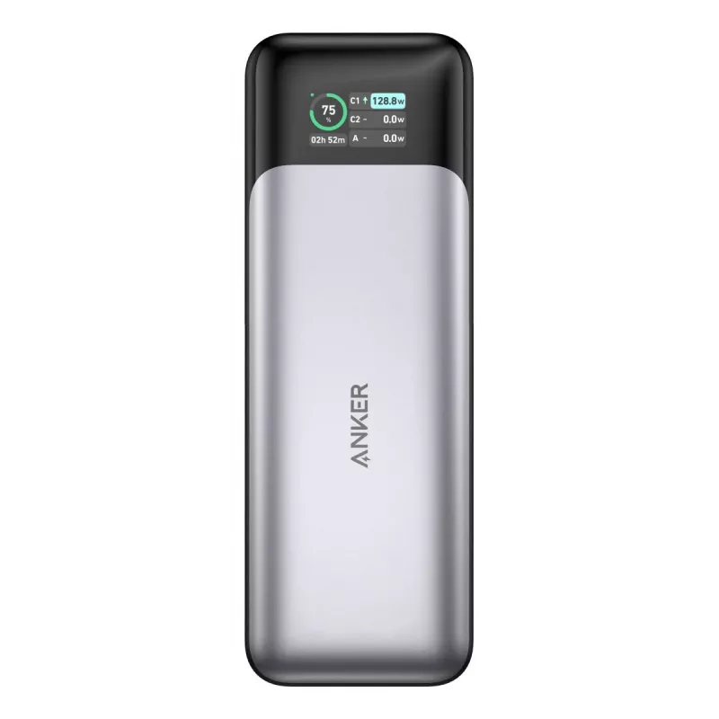 Pārnēsājamais lādētājs Anker 737 (A1289011) — 24000 mAh, 140W, 2× USB-C + 1× USB-A, Sudrabs/Melns