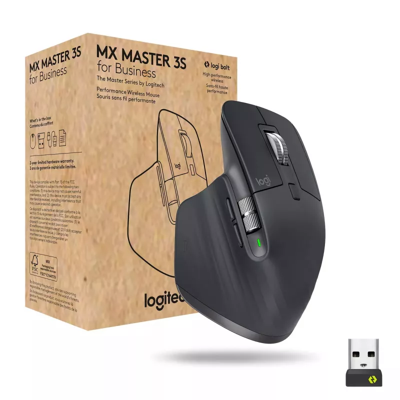 Logitech MX Master 3S for Business - Bezvadu Bluetooth pele - Grafīts