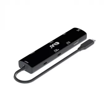 CLUB3D USB4™ Gen3x2 Type-C, 6-in-1 centrmezgls ar HDMI™ 8K60Hz vai 4K120Hz, 2xUSB Type-A(10G), Ethernet RJ45(2.5G) un 2xUSB Type-C, 1x Dati(10G) un 1xPD3.0 uzlāde 100W