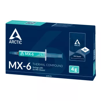ARCTIC MX-6 ULTIMATE Performance termopasta + MX Cleaner, termotauki, pelēka, 4 g, 1 gab., 66 mm, 120 mm