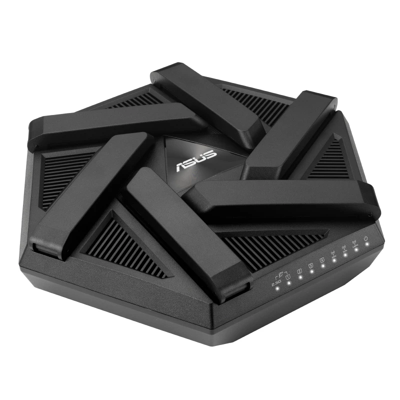 Bezvadu maršrutētājs ASUS RT-AXE7800, trijos joslas (2.4 GHz / 5 GHz / 6 GHz), Melns