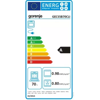 Brīvi stāvoša plīts Gorenje GECS5B70CLI, elektriskā keramiskā virsma 4 zonas, 70 L cepeškrāsns, ziloņkaula krāsa, 500 mm platums