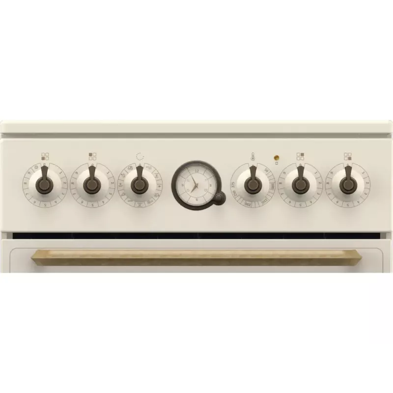 Brīvi stāvoša plīts Gorenje GECS5B70CLI, elektriskā keramiskā virsma 4 zonas, 70 L cepeškrāsns, ziloņkaula krāsa, 500 mm platums