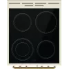 Brīvi stāvoša plīts Gorenje GECS5B70CLI, elektriskā keramiskā virsma 4 zonas, 70 L cepeškrāsns, ziloņkaula krāsa, 500 mm platums