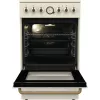 Brīvi stāvoša plīts Gorenje GECS5B70CLI, elektriskā keramiskā virsma 4 zonas, 70 L cepeškrāsns, ziloņkaula krāsa, 500 mm platums