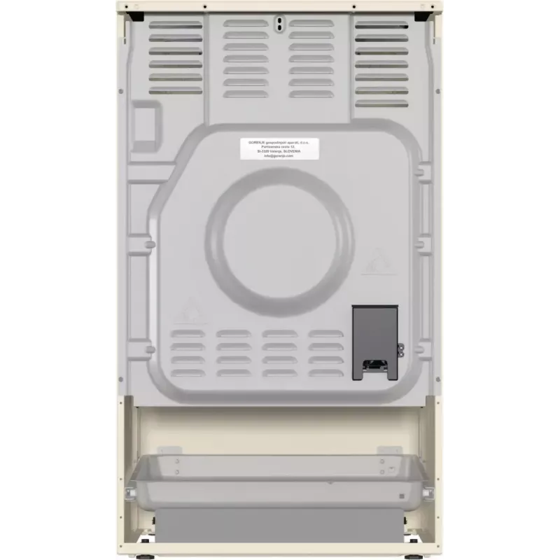 Brīvi stāvoša plīts Gorenje GECS5B70CLI, elektriskā keramiskā virsma 4 zonas, 70 L cepeškrāsns, ziloņkaula krāsa, 500 mm platums