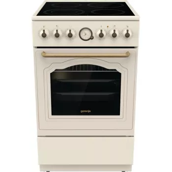 Brīvi stāvoša plīts Gorenje GECS5B70CLI, elektriskā keramiskā virsma 4 zonas, 70 L cepeškrāsns, ziloņkaula krāsa, 500 mm platums