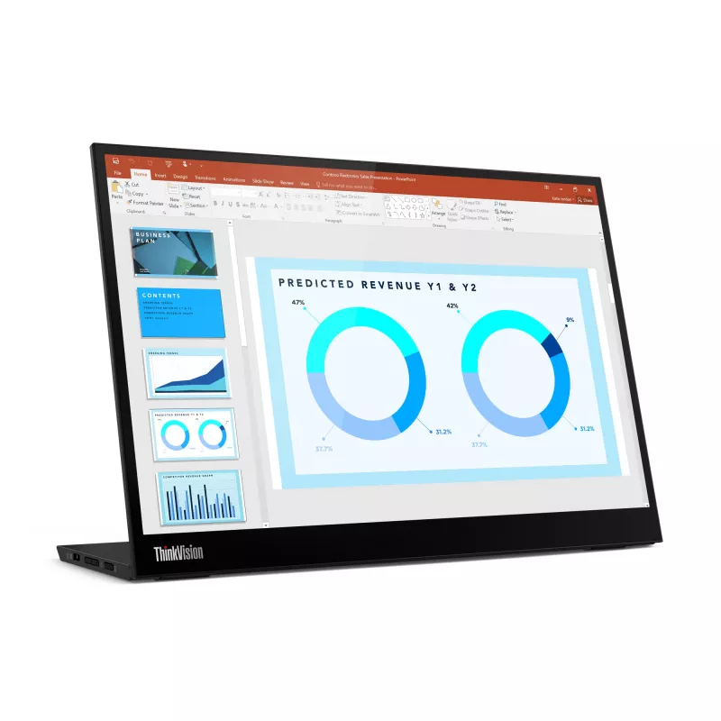 Lenovo ThinkVision M14d monitors, 35.6 cm (14 collas), 2240 x 1400 pikseļi, 2.2K, LED, 8 ms, Melns