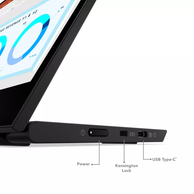 Lenovo ThinkVision M14d monitors, 35.6 cm (14 collas), 2240 x 1400 pikseļi, 2.2K, LED, 8 ms, Melns