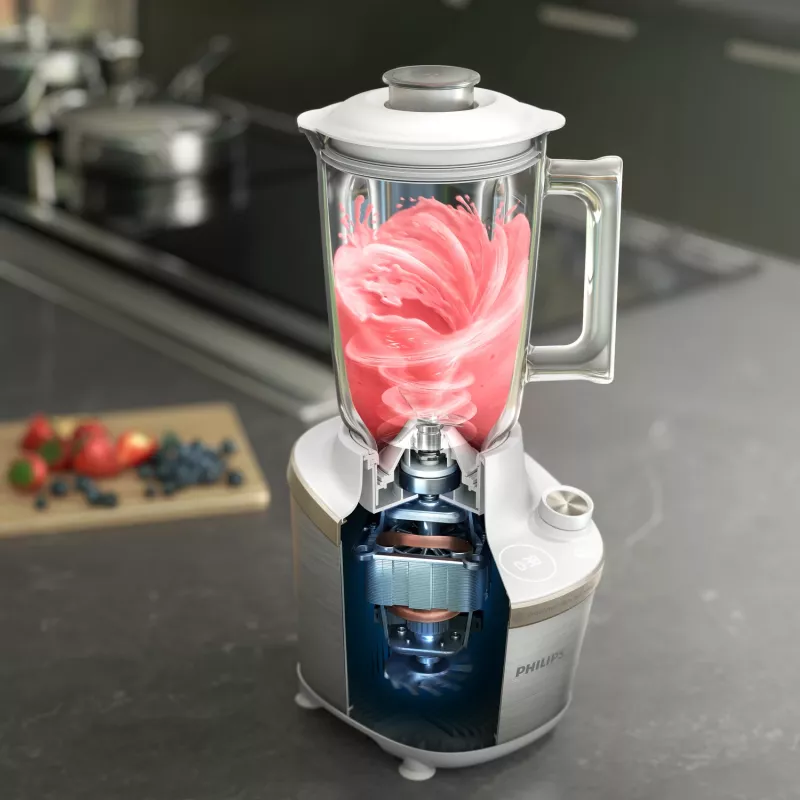 Philips 7000 series HR3760/01 blenderis 2 L galda blenderis 1500 W Nerūsējošais tērauds, Balts