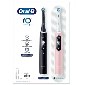 Oral-B iO 6 rotējoša zobu birste pieaugušajiem Melna, Rozā