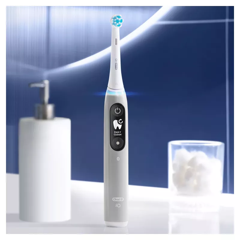 Oral-B iO 6S pieaugušo vibrējošā zobu birste pelēka, balta
