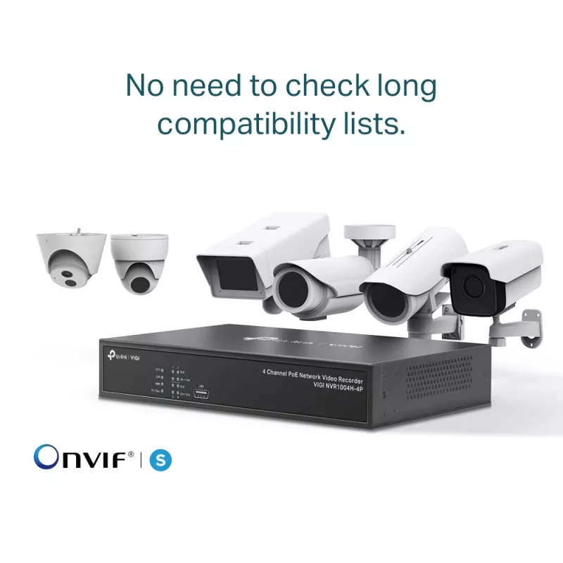 TP-Link VIGI 4 kanālu PoE+ tīkla video ierakstītājs NVR1004H-4P