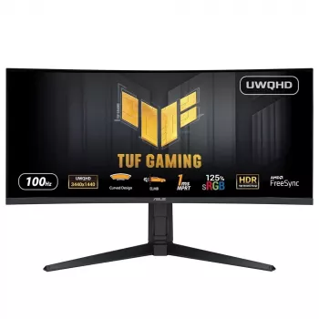 Monitors ASUS TUF Gaming VG34VQEL1A 34 collu izliekts LED 3440 x 1440 100 Hz VA 1 ms FreeSync HDR10 USB centrmezgls