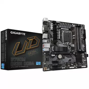 Mātesplate GIGABYTE B760M DS3H DDR4 Micro ATX, Intel LGA 1700, 4x DIMM, 128GB, 2.5Gb LAN, 2x M.2, HDMI+DP