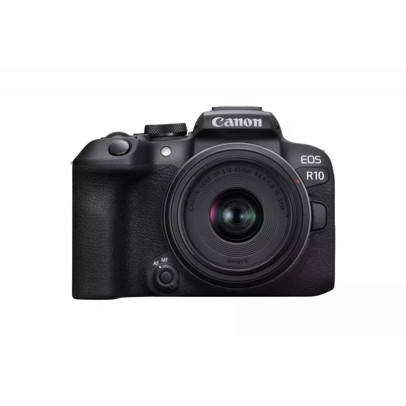 Canon EOS R10 + RF-S 18-45mm F4.5-6.3 IS STM bezspoguļa kamera 24.2 MP CMOS 6000 x 4000 pikseļi Melna