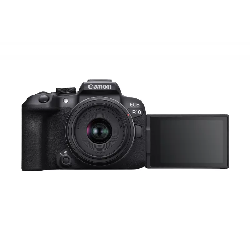 Canon EOS R10 + RF-S 18-45mm F4.5-6.3 IS STM bezspoguļa kamera 24.2 MP CMOS 6000 x 4000 pikseļi Melna