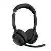 Jabra Evolve2 55 - Link380a UC Stereo (ar Statīvu), Bezvadu, Birojs/Zvanu centrs, 20 - 20000 Hz, 130 g, Austiņas, Melna
